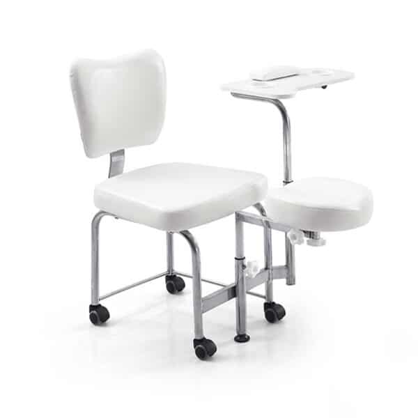 Carrello estetica pedicure con seduta, 3 cassetti e porta strumentazione,  Service White