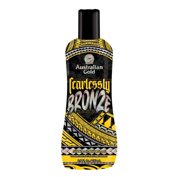 Intensificatore di abbronzatura Fearlessly Bronze 250 ml. Australian Gold Cosmetico Solare con Complesso Multivitaminico e Tecnologia DermaDark® dall’elevato potere Anti Age e abbronzante. AGCB252 054402410110