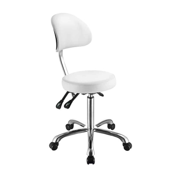 Sgabello con schienale Comfort 1025B Weelko bianco