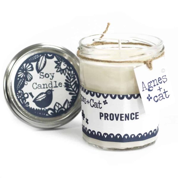 Candela profumata in vasetto di vetro al Provenza 220 gr. Agnes+Cat 5055796584680