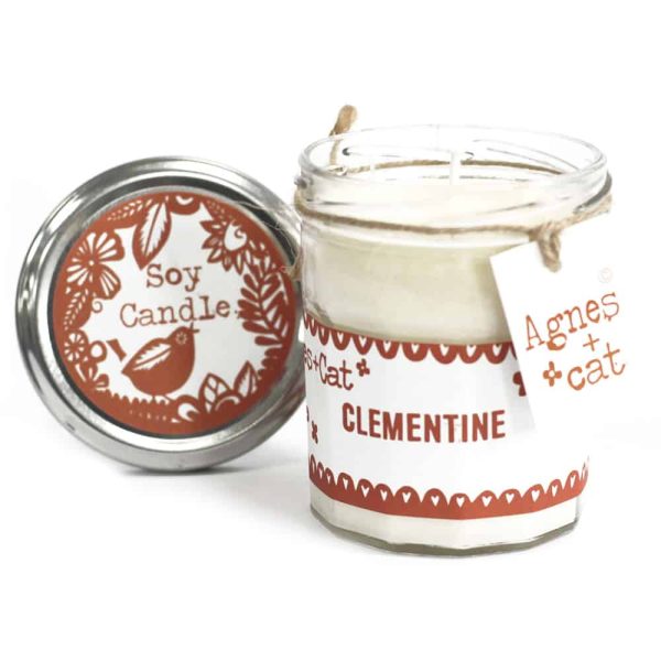 Candela profumata in vasetto di vetro al Clementini 220 gr. Agnes+Cat 5055796584697