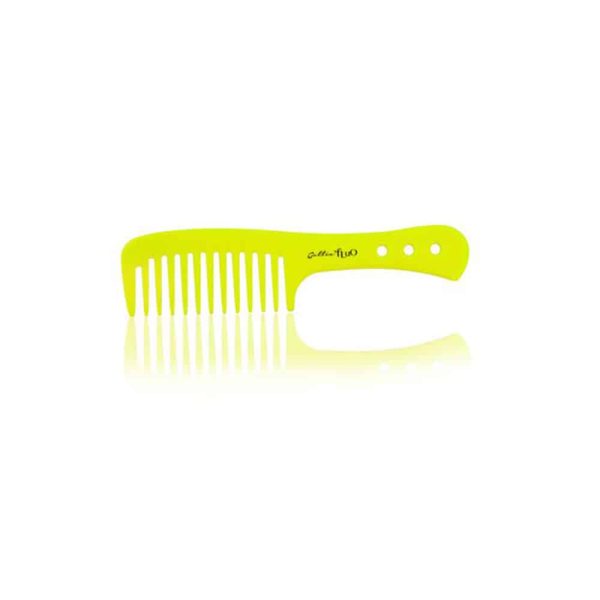 Pettine districante con manico per capelli bagnati Gettin' Fluo Giallo C825G Labor Pro 8012345551392